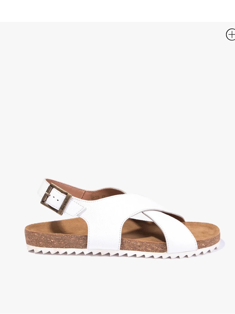 BARBOUR size 8 White Soft Leather Comfort Sandals Adjustable Buckle NEW $268 - Picture 6 of 16